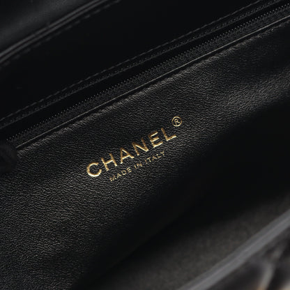 マトラッセ チェーンショルダーバッグ チェーントートバッグ ラムスキン ブラック ゴールド金具 シャネル バッグ CHANEL