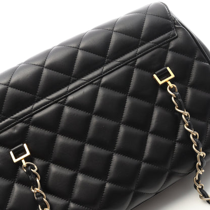 マトラッセ チェーンショルダーバッグ チェーントートバッグ ラムスキン ブラック ゴールド金具 シャネル バッグ CHANEL