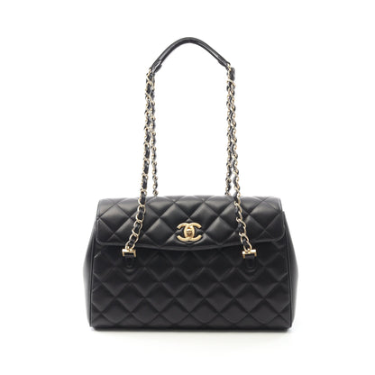マトラッセ チェーンショルダーバッグ チェーントートバッグ ラムスキン ブラック ゴールド金具 シャネル バッグ CHANEL