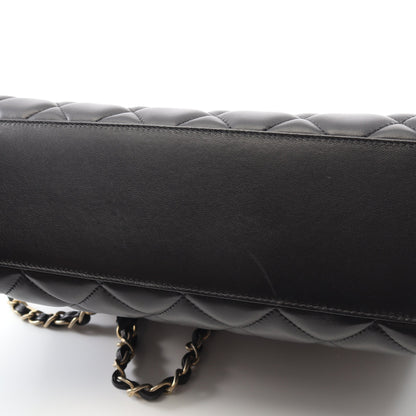 マトラッセ チェーンショルダーバッグ チェーントートバッグ ラムスキン ブラック ゴールド金具 シャネル バッグ CHANEL