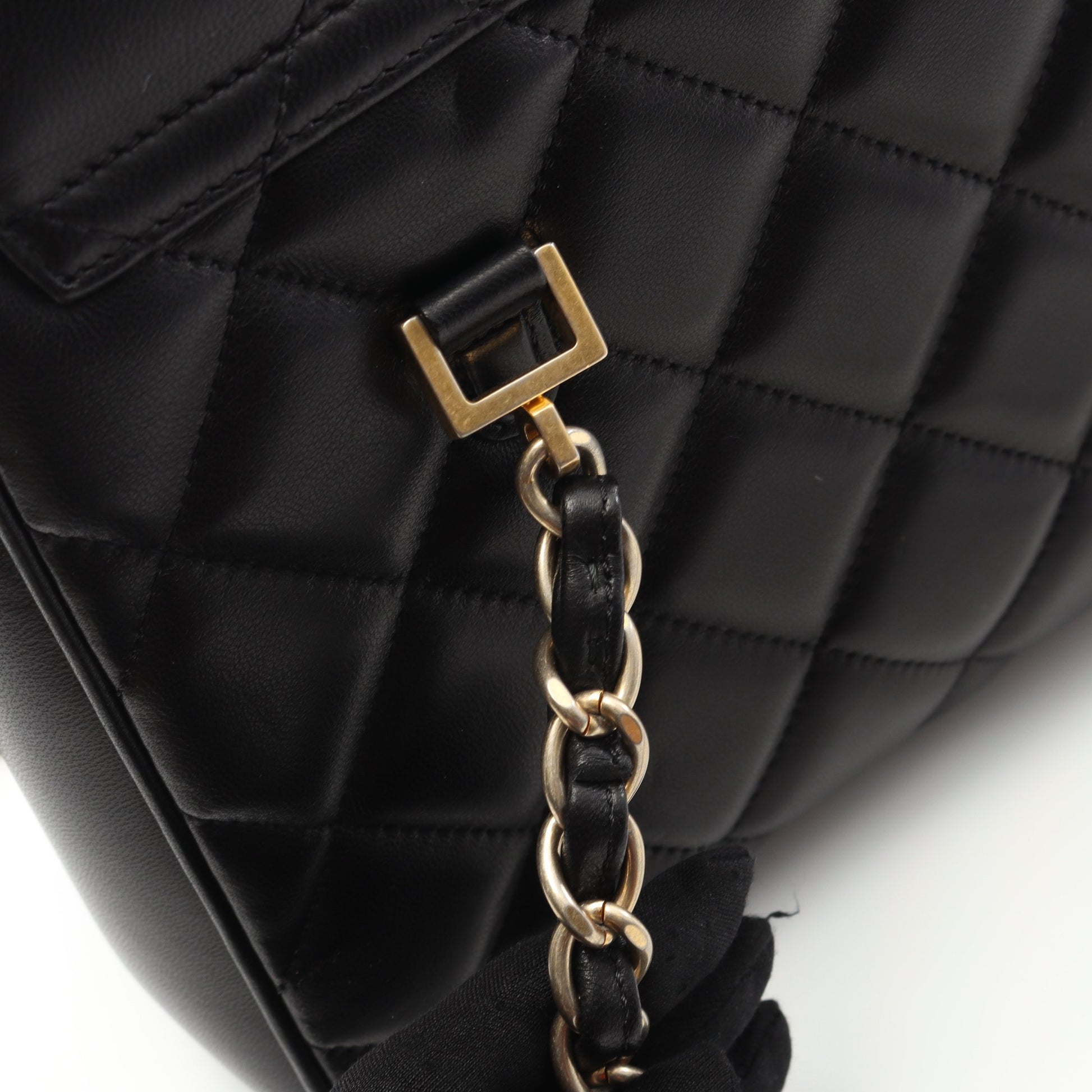 マトラッセ チェーンショルダーバッグ チェーントートバッグ ラムスキン ブラック ゴールド金具 シャネル バッグ CHANEL