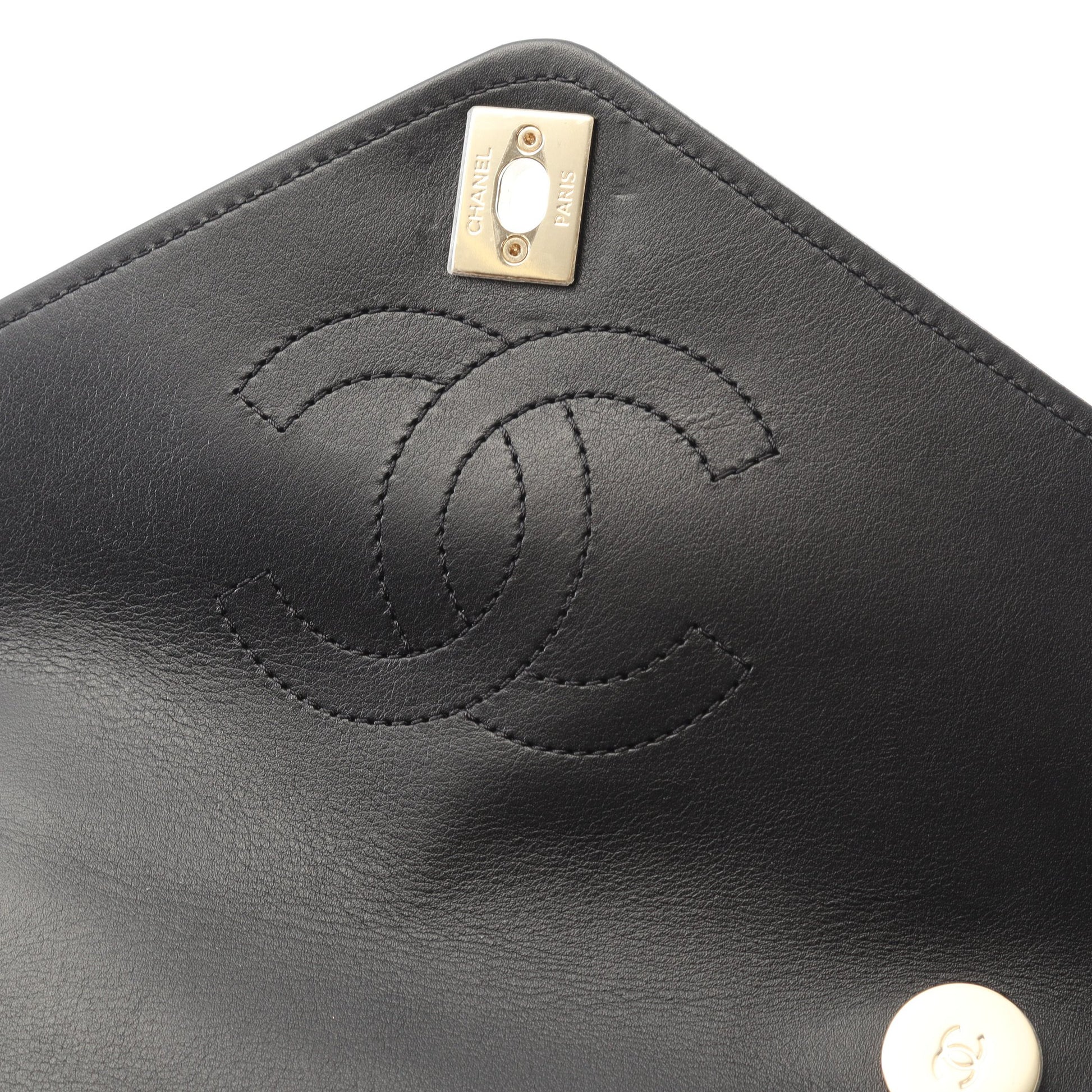 Vステッチ バックパック リュックサック ラムスキン ブラック ゴールド金具 シャネル バッグ CHANEL
