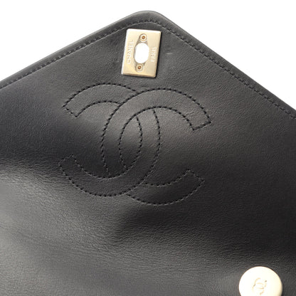 Vステッチ バックパック リュックサック ラムスキン ブラック ゴールド金具 シャネル バッグ CHANEL
