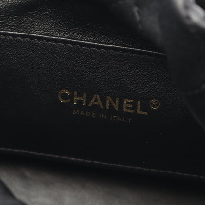 マトラッセ チェーンショルダーバッグ ラムスキン ブラック ゴールド金具 2WAY 巾着 シャネル バッグ CHANEL