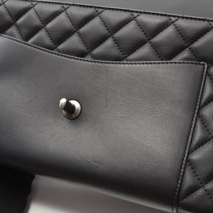 マトラッセ チェーンショルダーバッグ ラムスキン ブラック アンティークシルバー金具 シャネル バッグ CHANEL