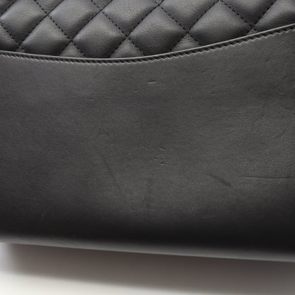 マトラッセ チェーンショルダーバッグ ラムスキン ブラック アンティークシルバー金具 シャネル バッグ CHANEL