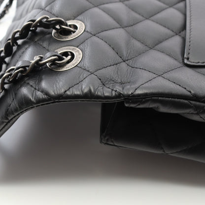マトラッセ チェーンショルダーバッグ ラムスキン ブラック アンティークシルバー金具 シャネル バッグ CHANEL