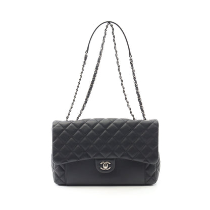 マトラッセ チェーンショルダーバッグ ラムスキン ブラック アンティークシルバー金具 シャネル バッグ CHANEL