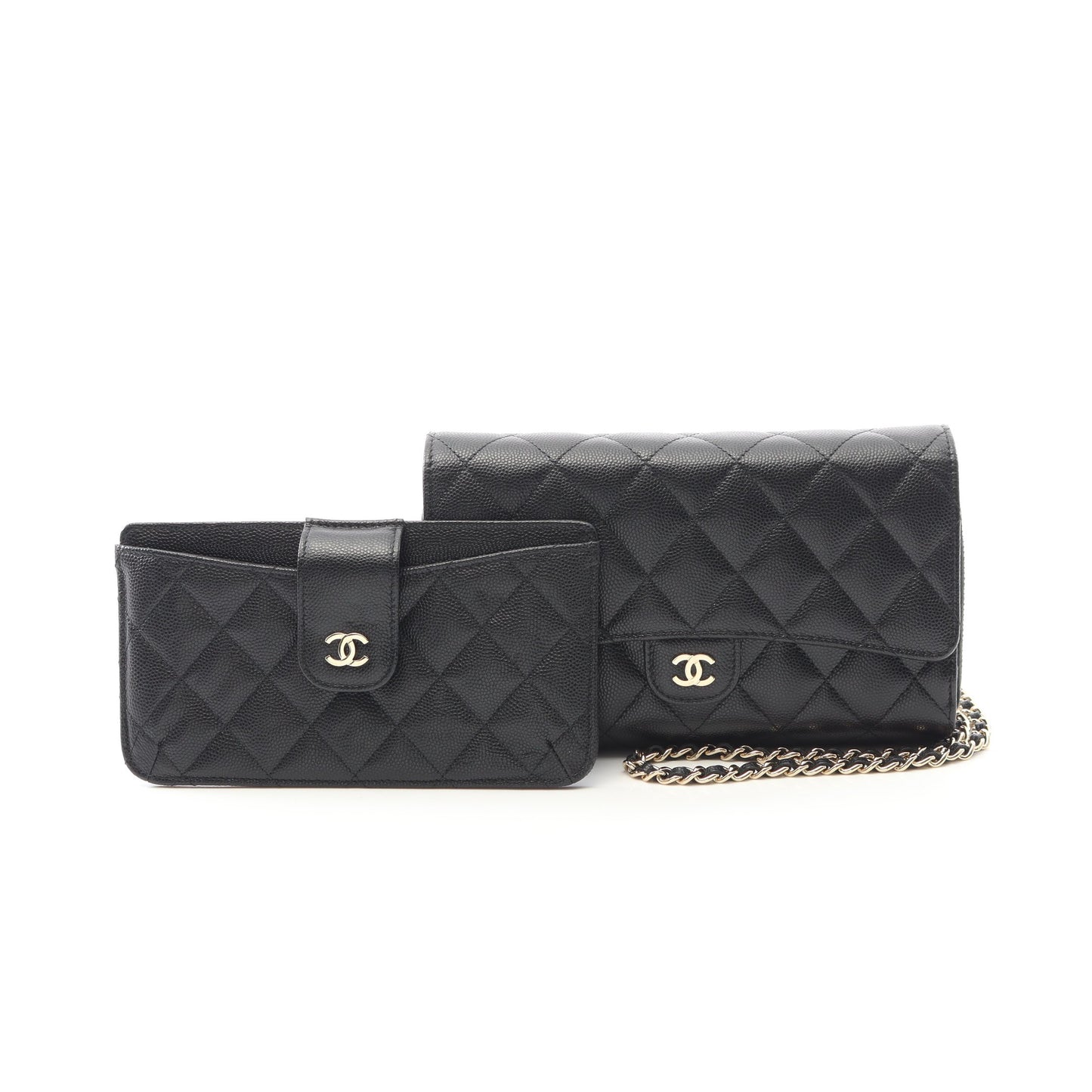 マトラッセ チェーンウォレット キャビアスキン ブラック ゴールド金具 シャネル バッグ CHANEL