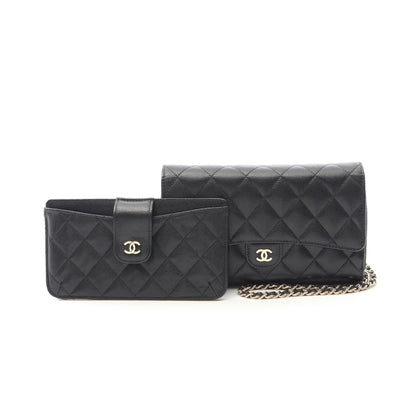 マトラッセ チェーンウォレット キャビアスキン ブラック ゴールド金具 シャネル バッグ CHANEL