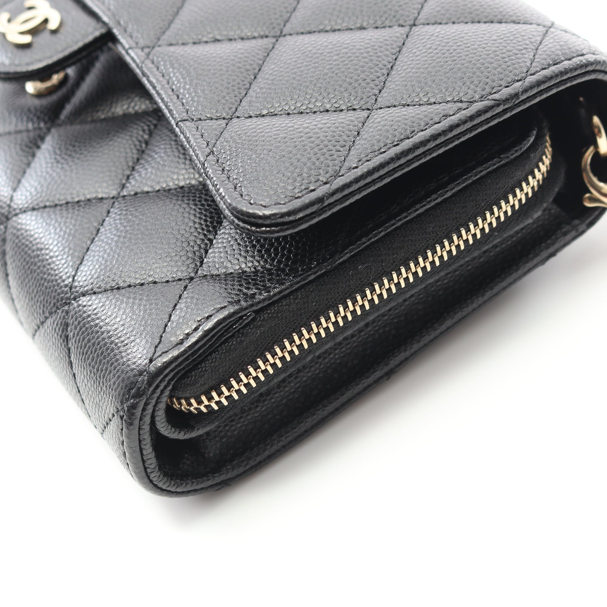マトラッセ チェーンウォレット キャビアスキン ブラック ゴールド金具 シャネル バッグ CHANEL