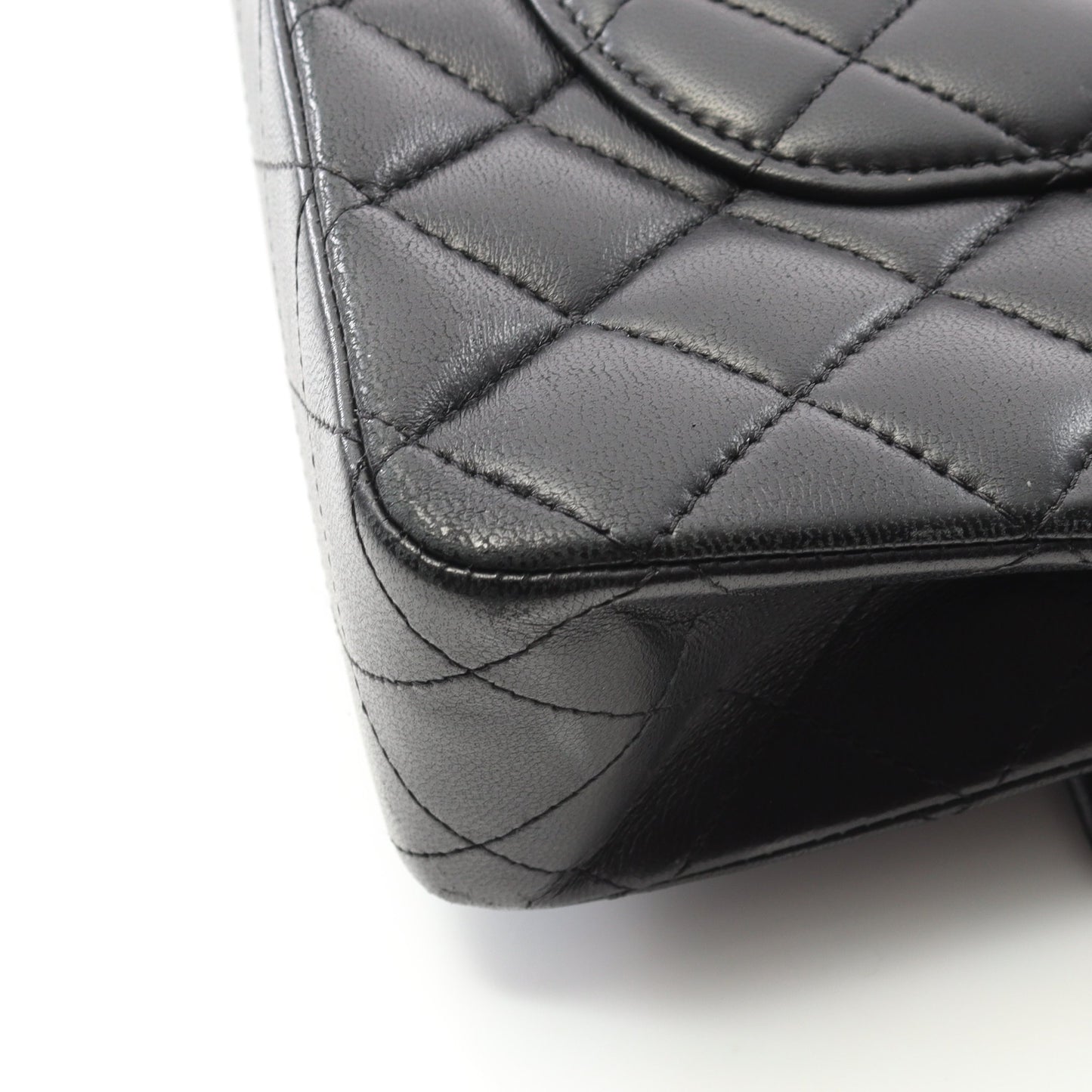 マトラッセ Wフラップ Wチェーンショルダーバッグ ラムスキン ブラック シルバー金具 シャネル バッグ CHANEL