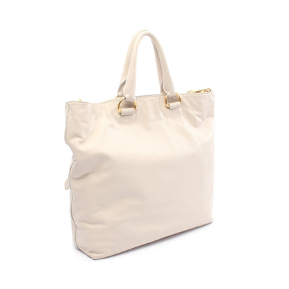 VIT.DAINO ハンドバッグ トートバッグ レザー アイボリー 2WAY プラダ バッグ PRADA