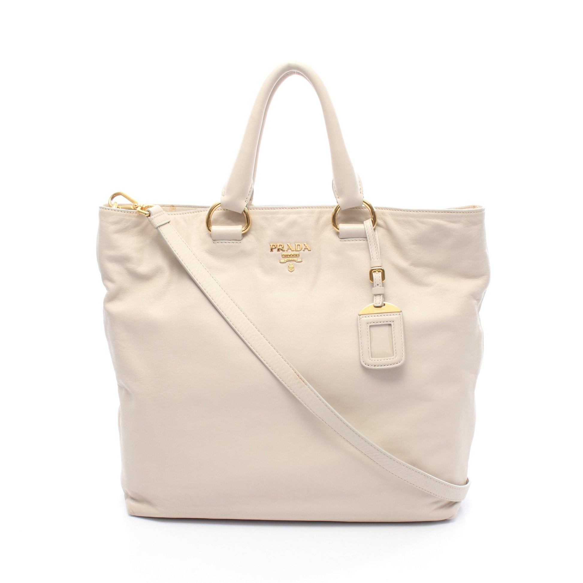 VIT.DAINO ハンドバッグ トートバッグ レザー アイボリー 2WAY プラダ バッグ PRADA