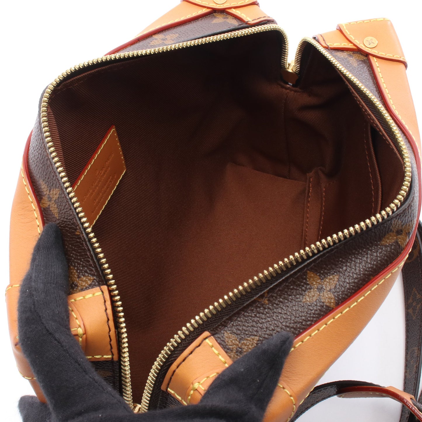ソフトトランク チェーンショルダーバッグ PVC レザー ブラウン ルイヴィトン バッグ LOUIS VUITTON