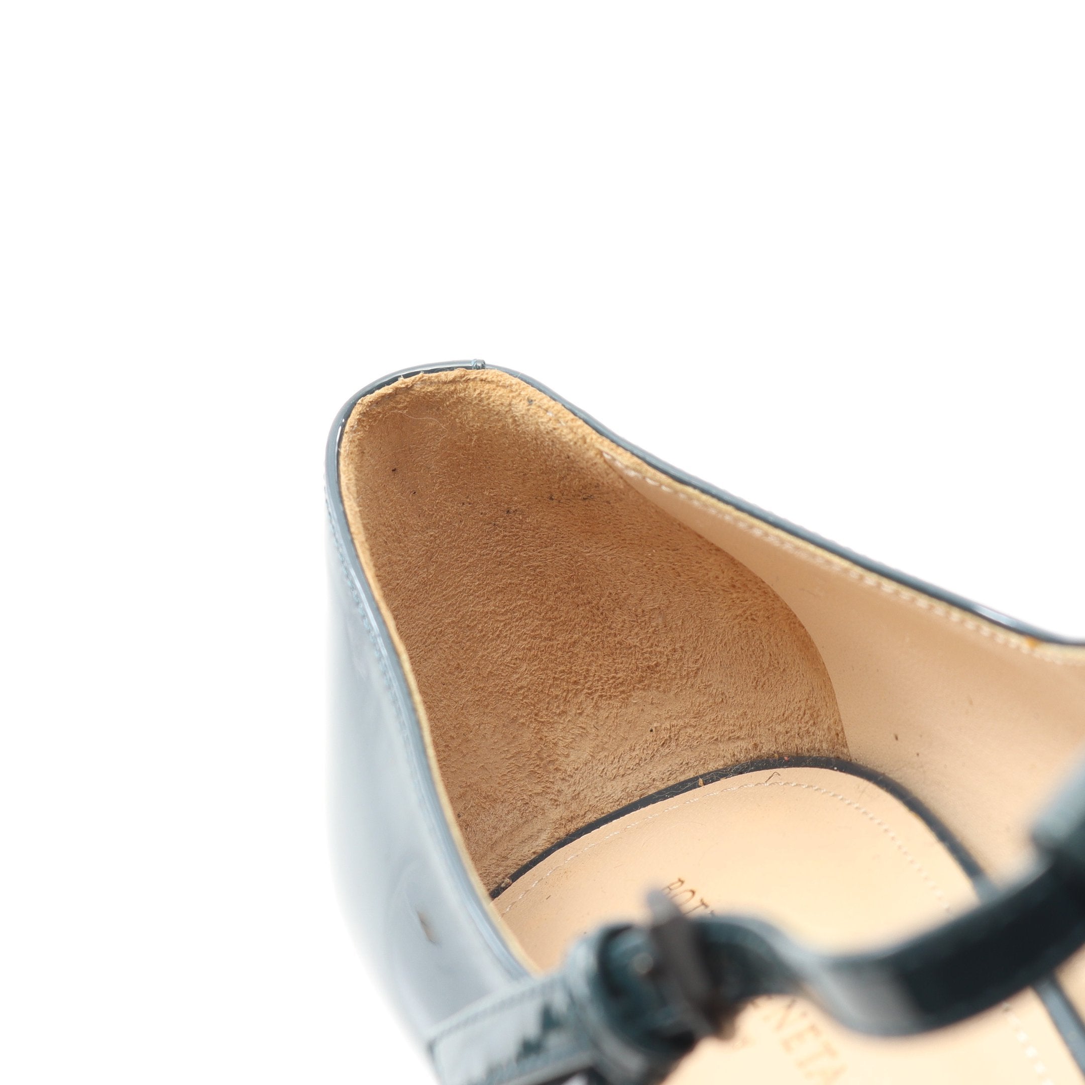 Tストラップ パンプス エナメルレザー ブルーグリーン ブラック