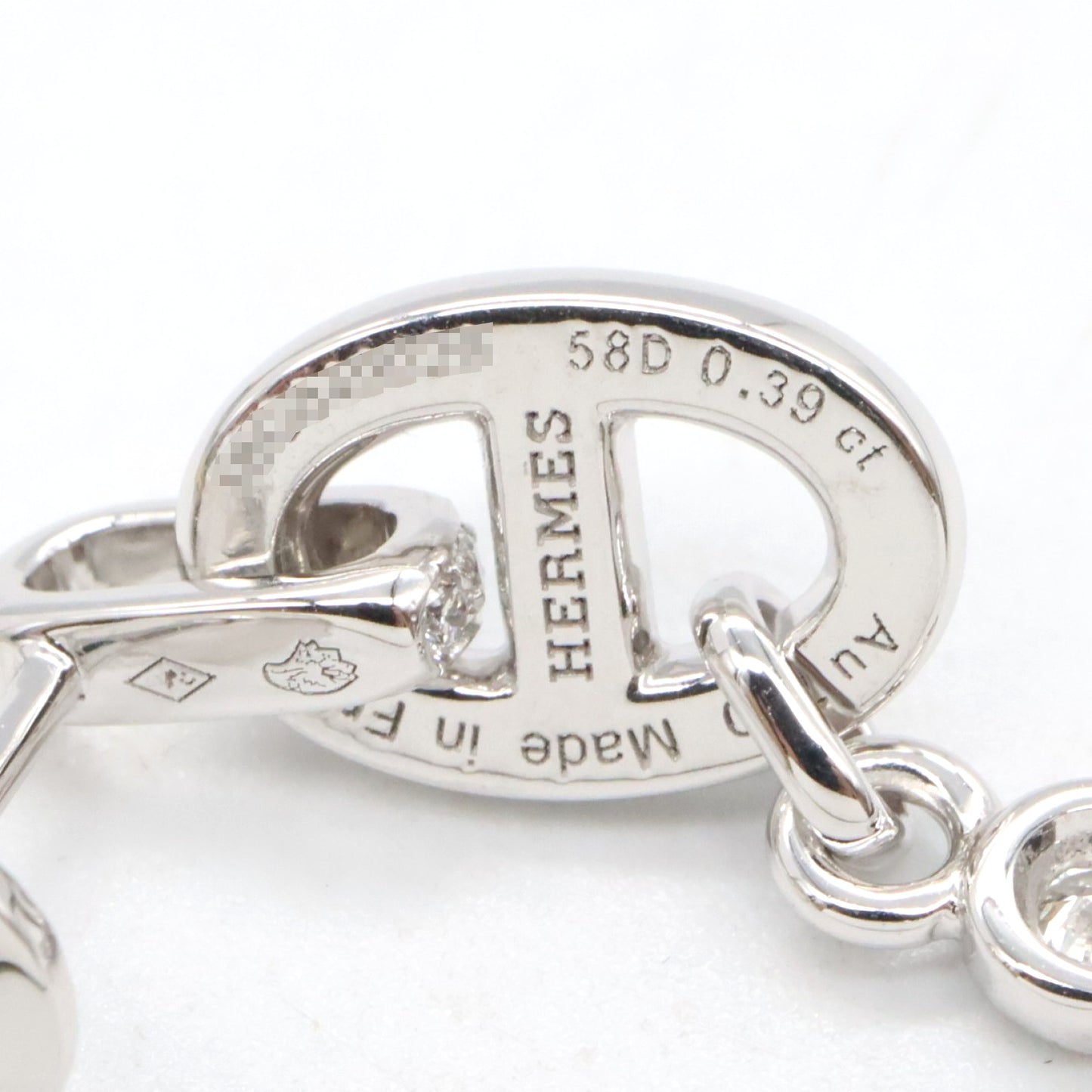 シェーヌダンクルドロップピアス ダイヤ ピアス K18WG（ホワイトゴールド） ダイヤモンド クリア エルメス アクセサリー HERMES
