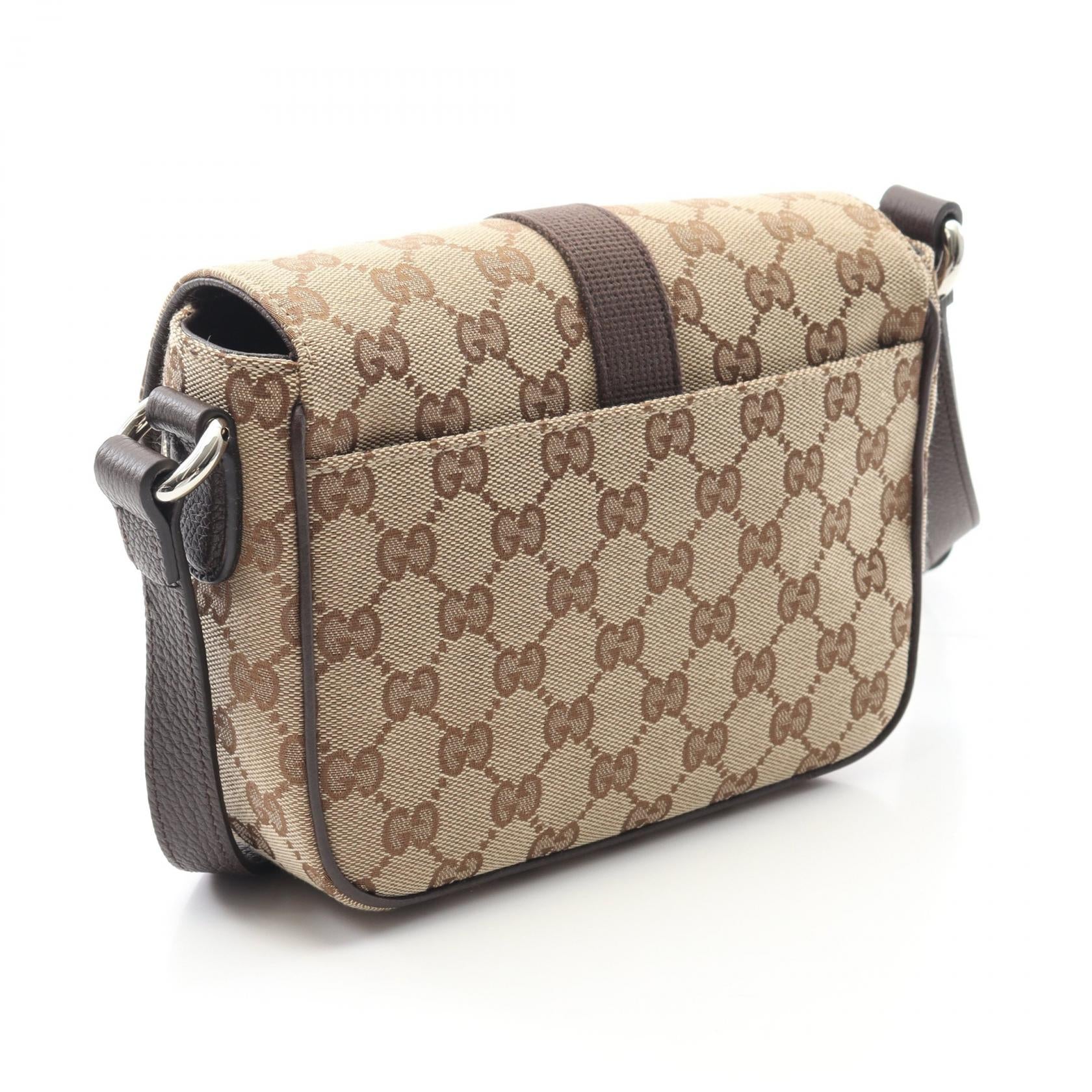 GUCCI レザーショルダーバッグ ベージュ/ブラウン