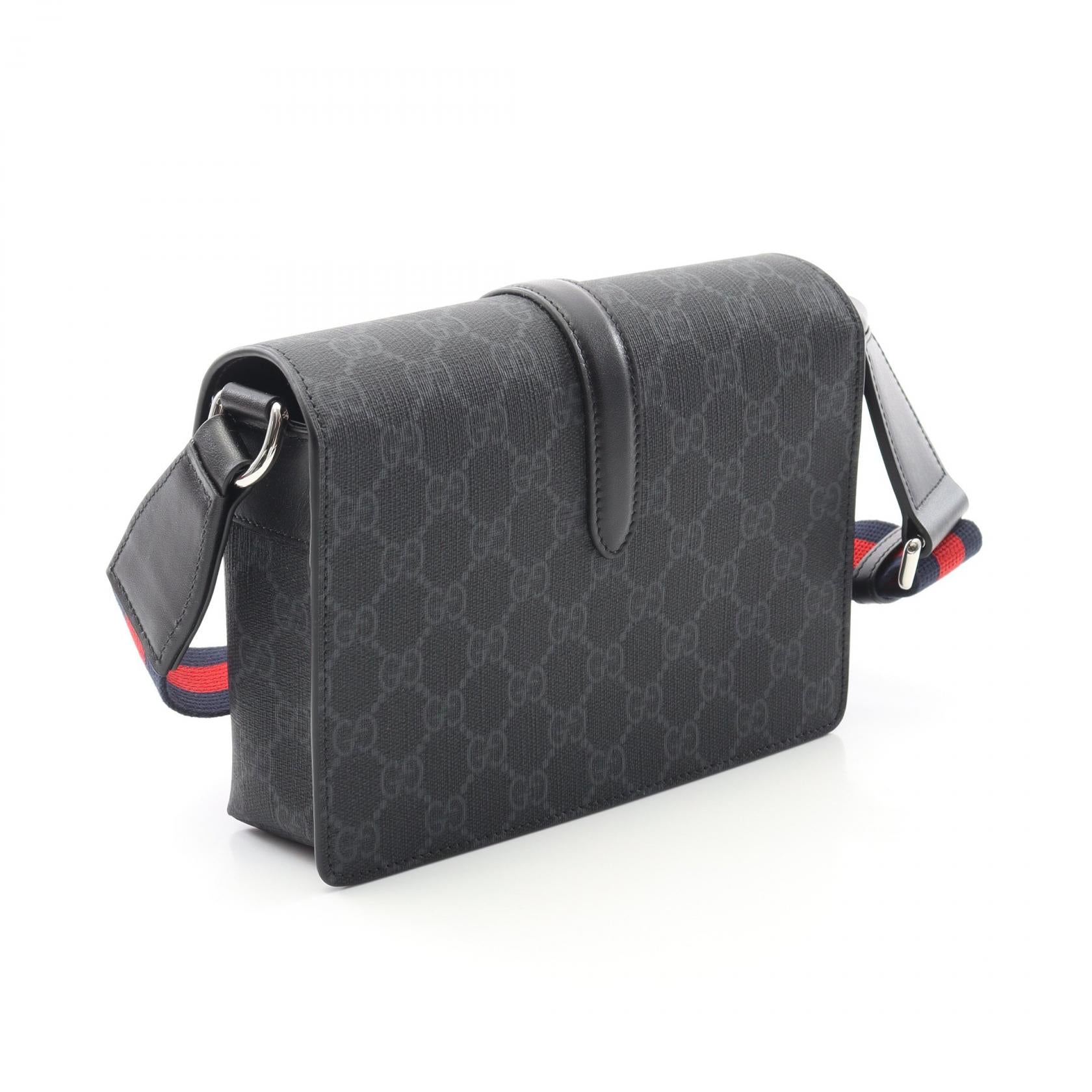 バッグ】GUCCI グッチ GGキャンバス ショルダーバッグ ブラック