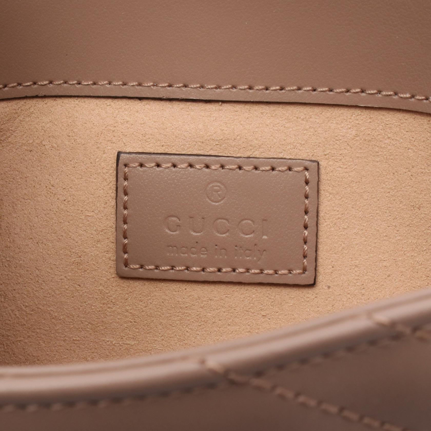 GGマーモント スーパーミニバッグ ショルダーバッグ レザー ピンク グッチ バッグ GUCCI