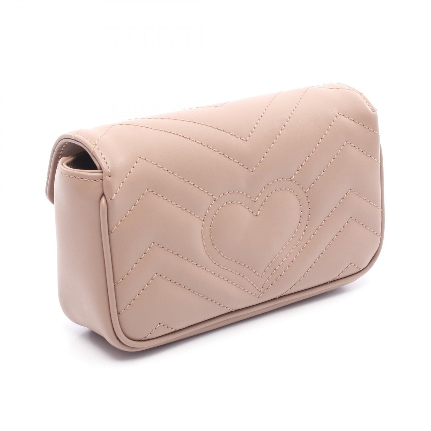 GGマーモント スーパーミニバッグ ショルダーバッグ レザー ピンク グッチ バッグ GUCCI