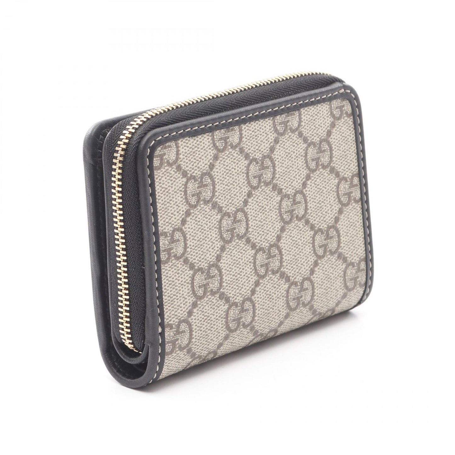 GGエンブレム ジップ ミニ ウォレット 二つ折り財布 レザー PVC  