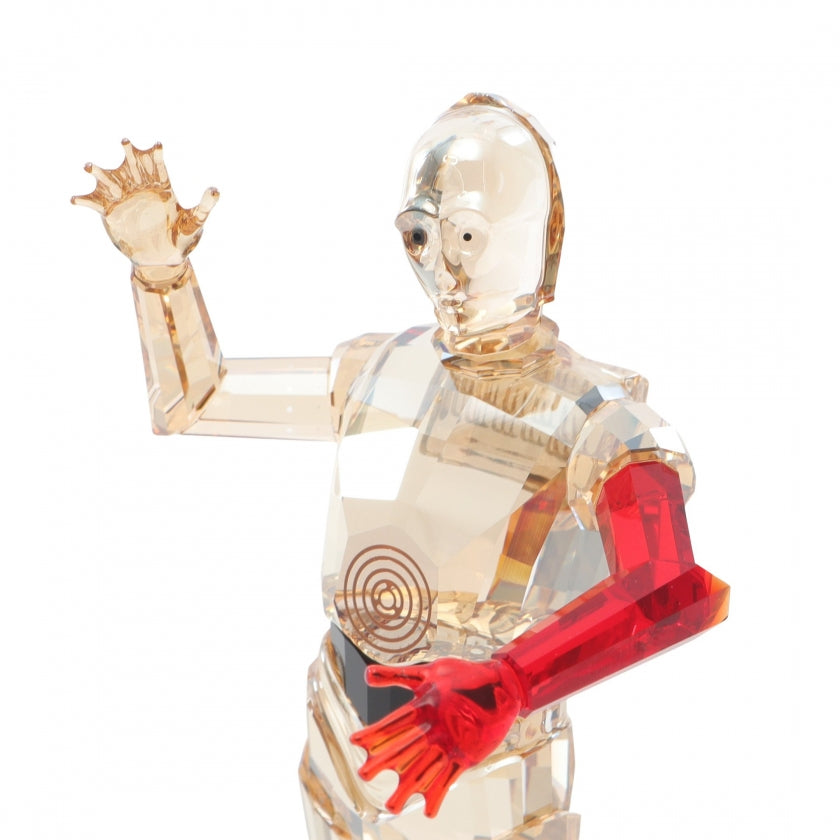 スターウォーズ C3PO 置物 インテリア クリスタル ベージュ レッド