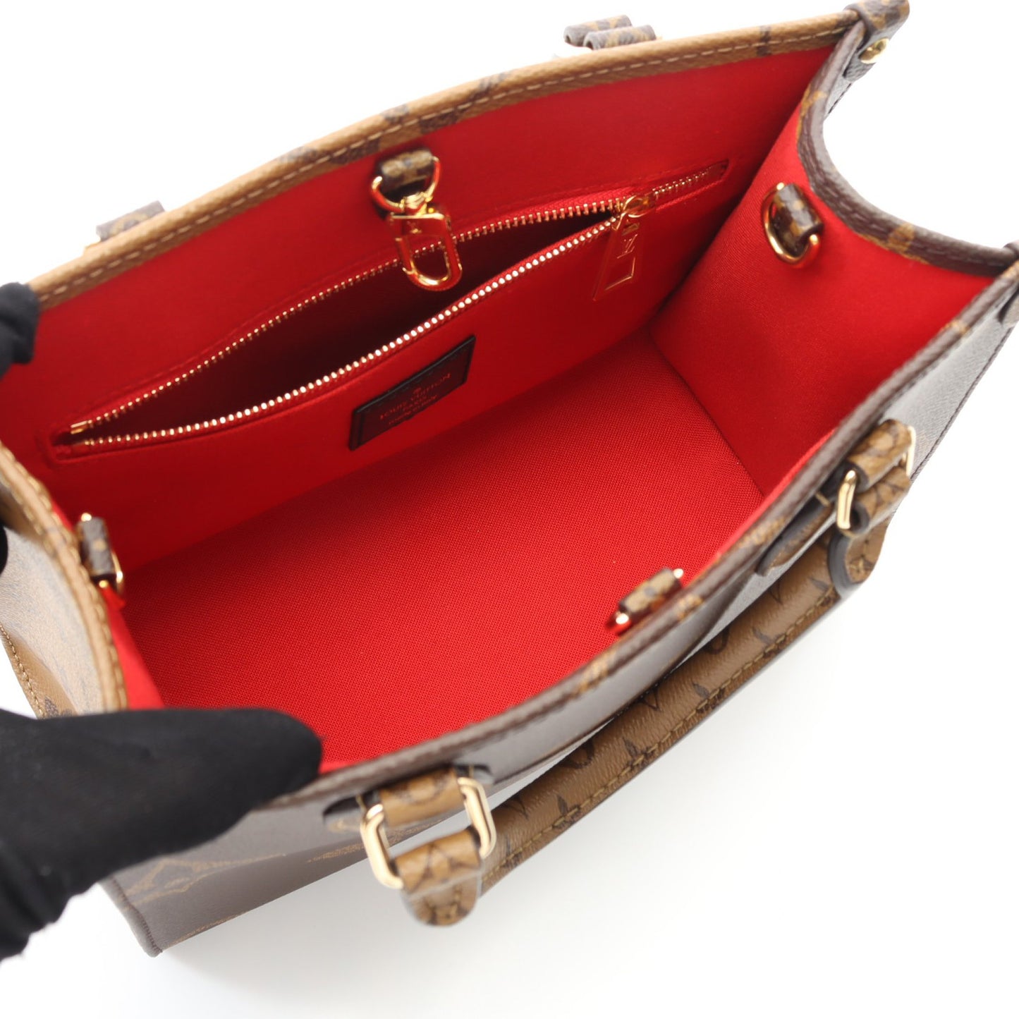 オンザゴーPM モノグラムジャイアント リバース ハンドバッグ PVC ブラウン ベージュ 2WAY ルイヴィトン バッグ LOUIS VUITTON
