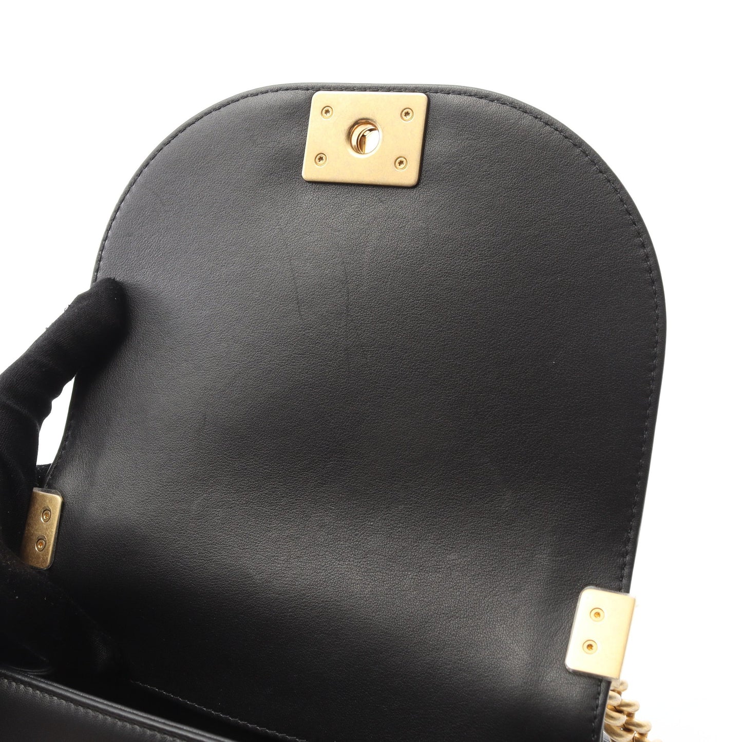 ボーイシャネル スモール チェーンショルダーバッグ ラムスキン ブラック ゴールド金具 シャネル バッグ CHANEL