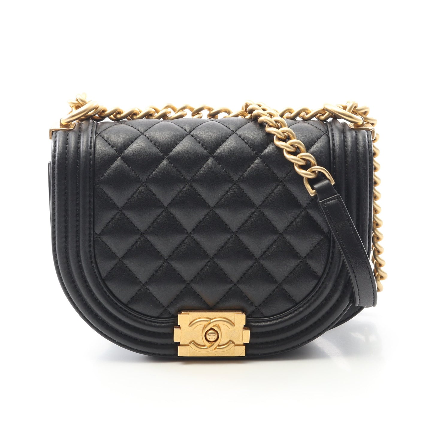 ボーイシャネル スモール チェーンショルダーバッグ ラムスキン ブラック ゴールド金具 シャネル バッグ CHANEL