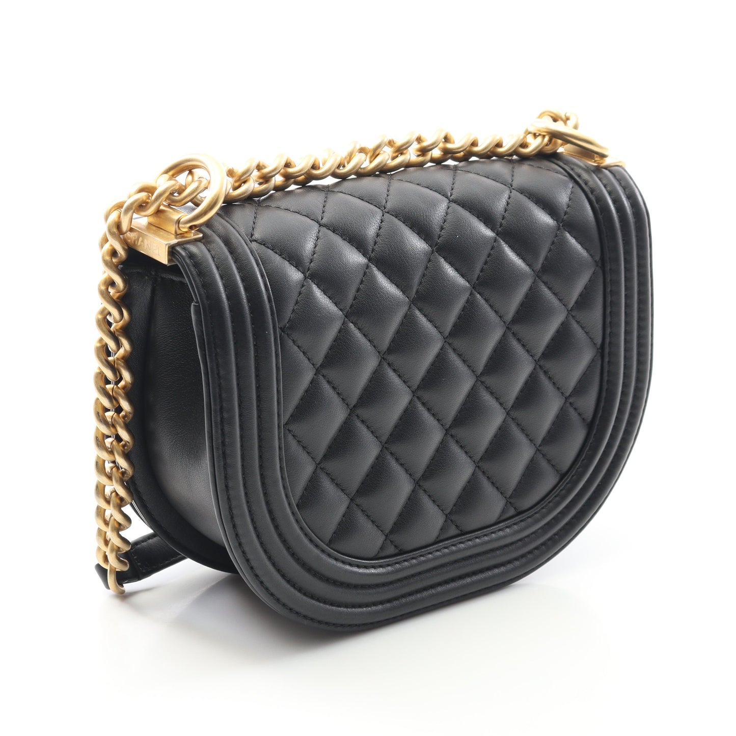 ボーイシャネル スモール チェーンショルダーバッグ ラムスキン ブラック ゴールド金具 シャネル バッグ CHANEL