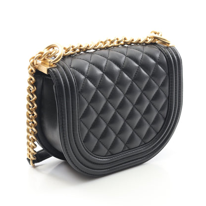 ボーイシャネル スモール チェーンショルダーバッグ ラムスキン ブラック ゴールド金具 シャネル バッグ CHANEL