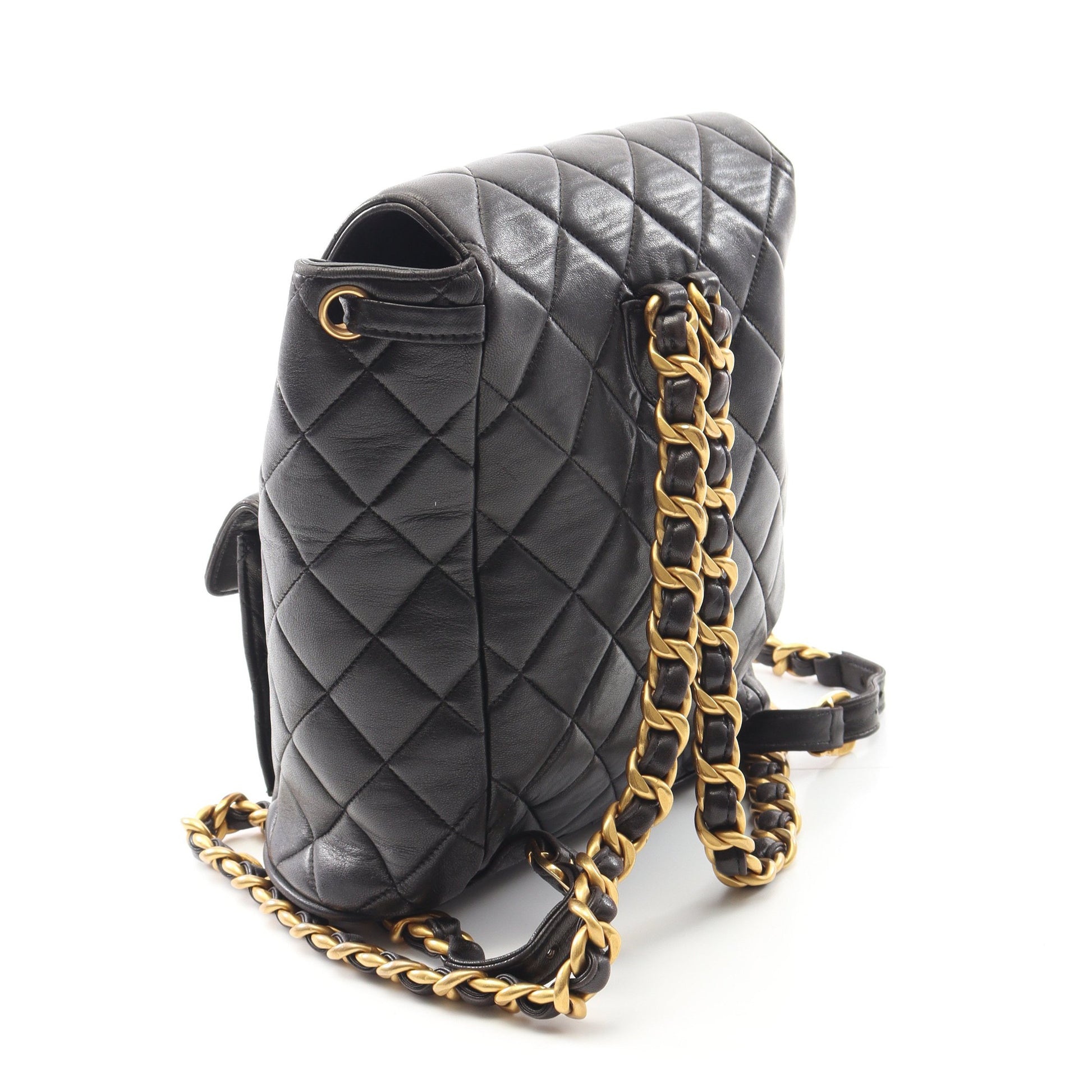 マトラッセ バックパック リュックサック ラムスキン ブラック ゴールド金具 シャネル バッグ CHANEL