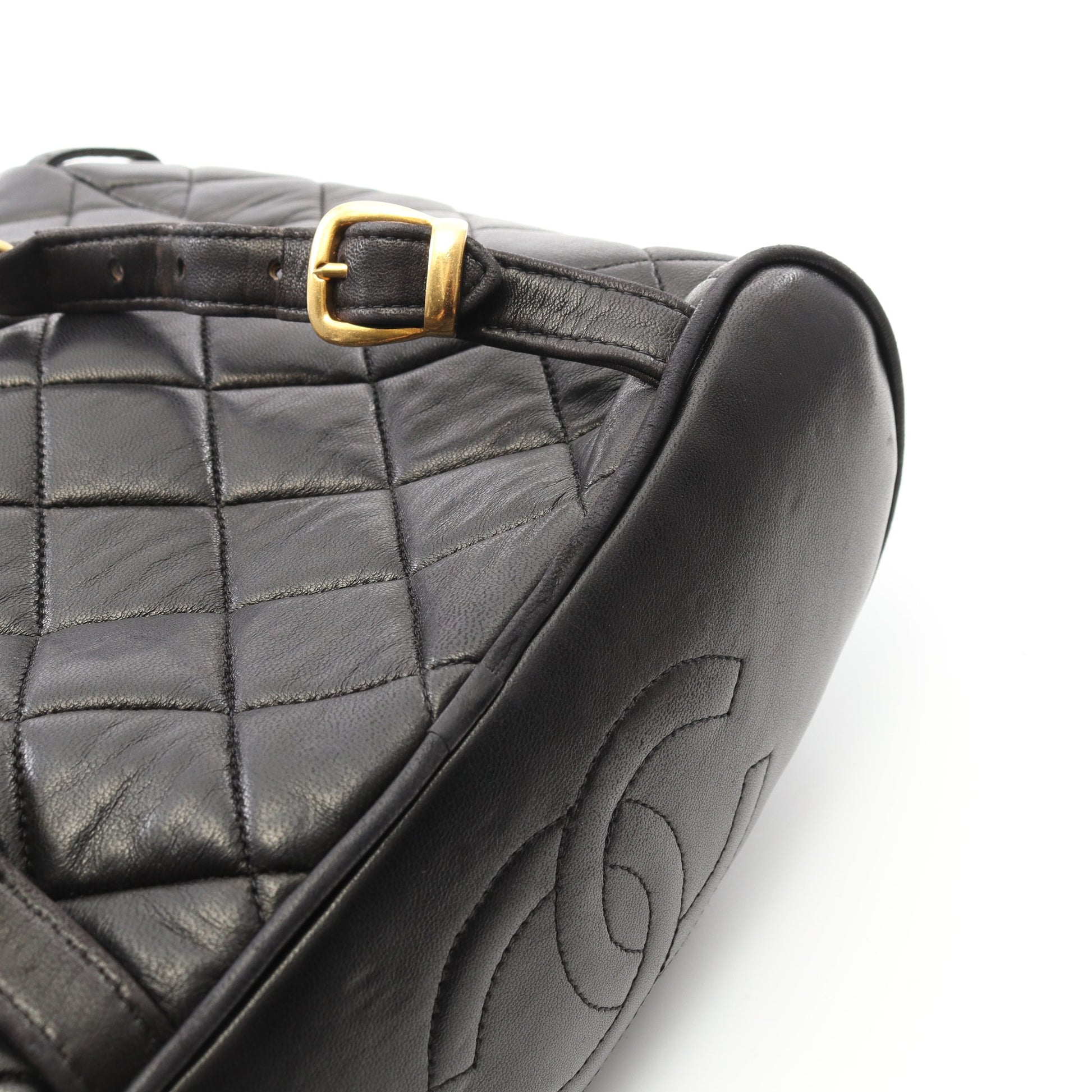 マトラッセ バックパック リュックサック ラムスキン ブラック ゴールド金具 シャネル バッグ CHANEL