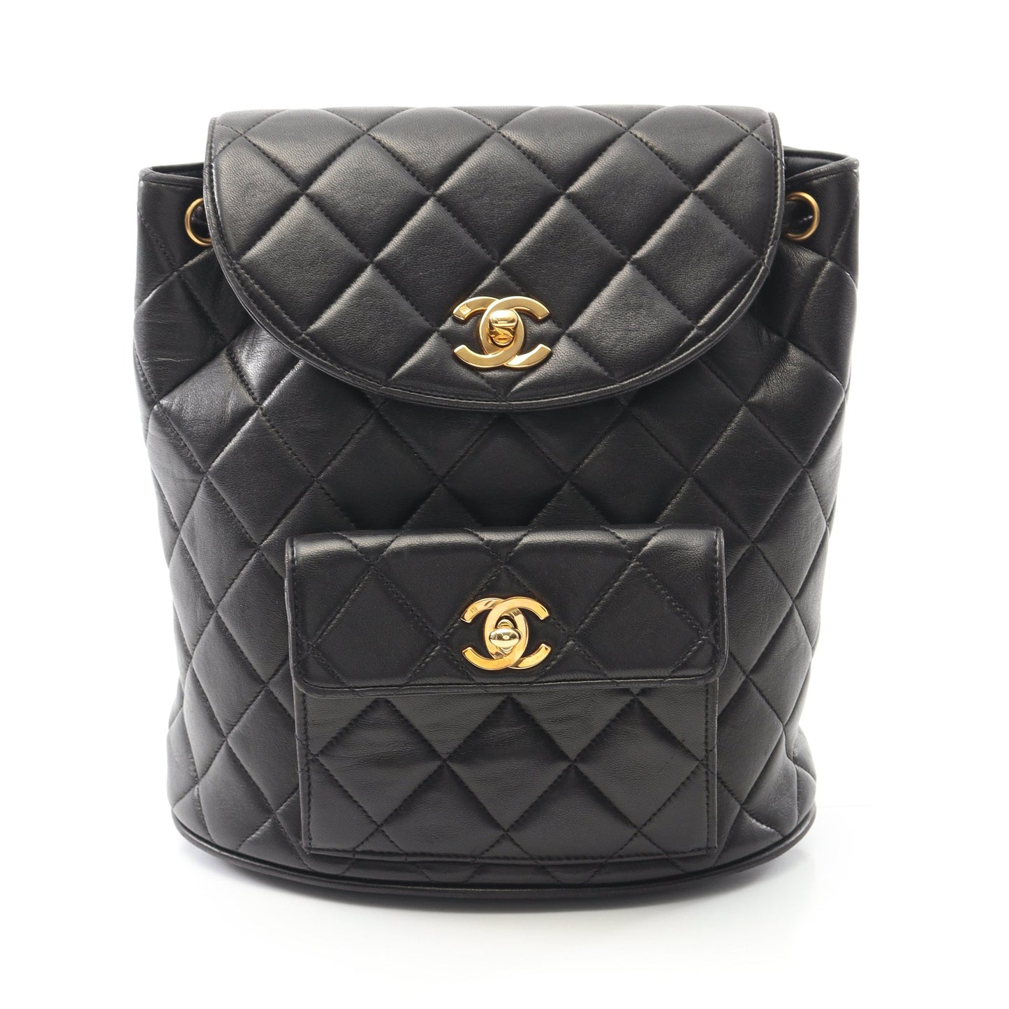 マトラッセ バックパック リュックサック ラムスキン ブラック ゴールド金具 シャネル バッグ CHANEL