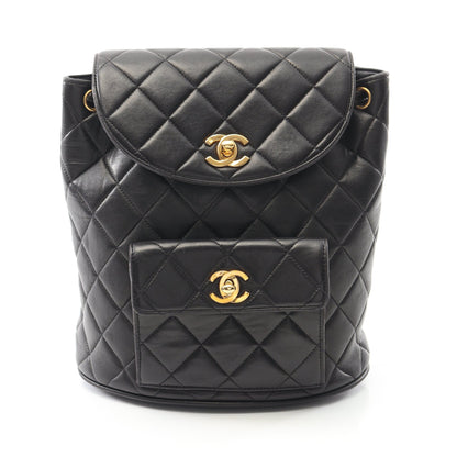 マトラッセ バックパック リュックサック ラムスキン ブラック ゴールド金具 シャネル バッグ CHANEL