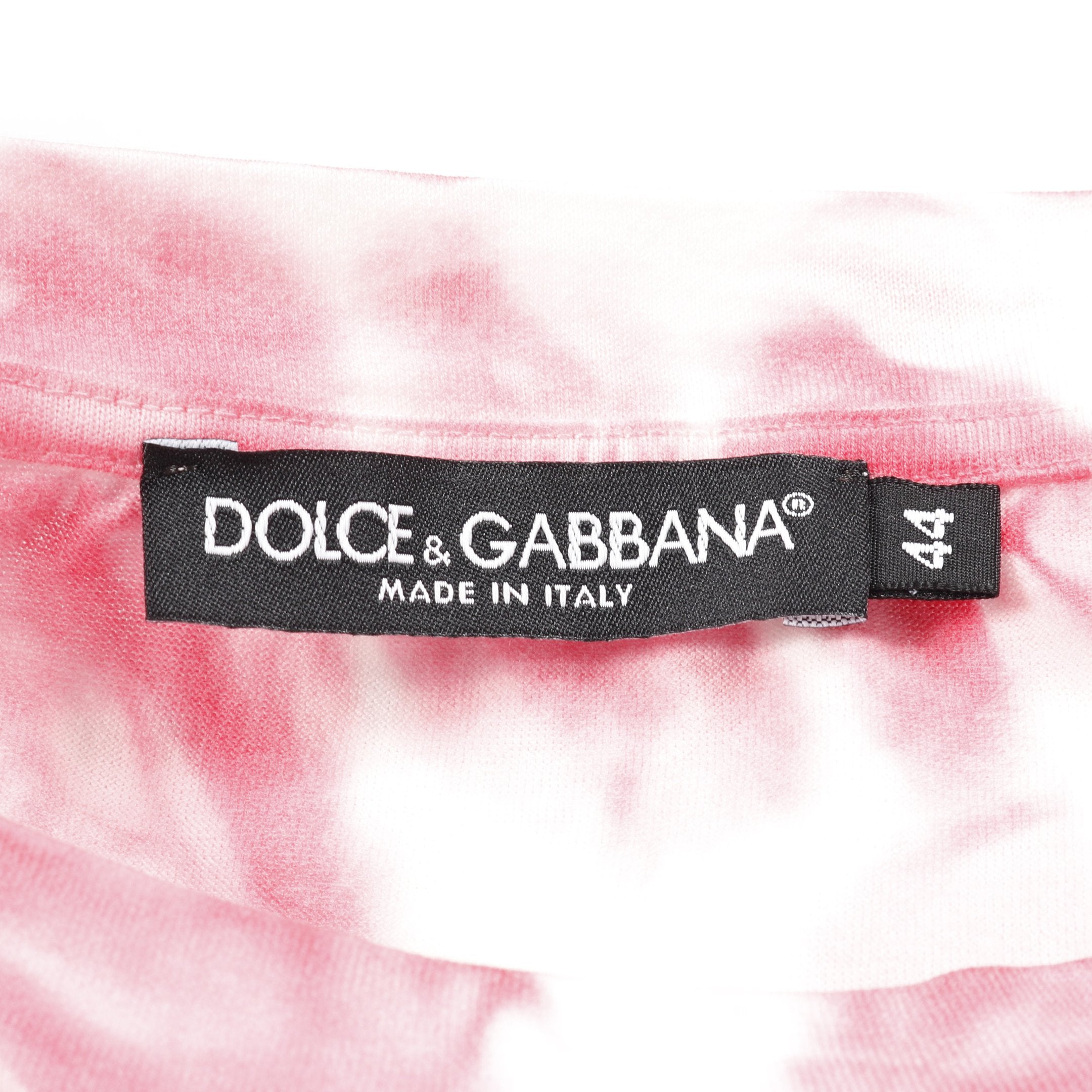 DGロゴ Tシャツ クルーネック 半袖 タイダイ コットン ホワイト