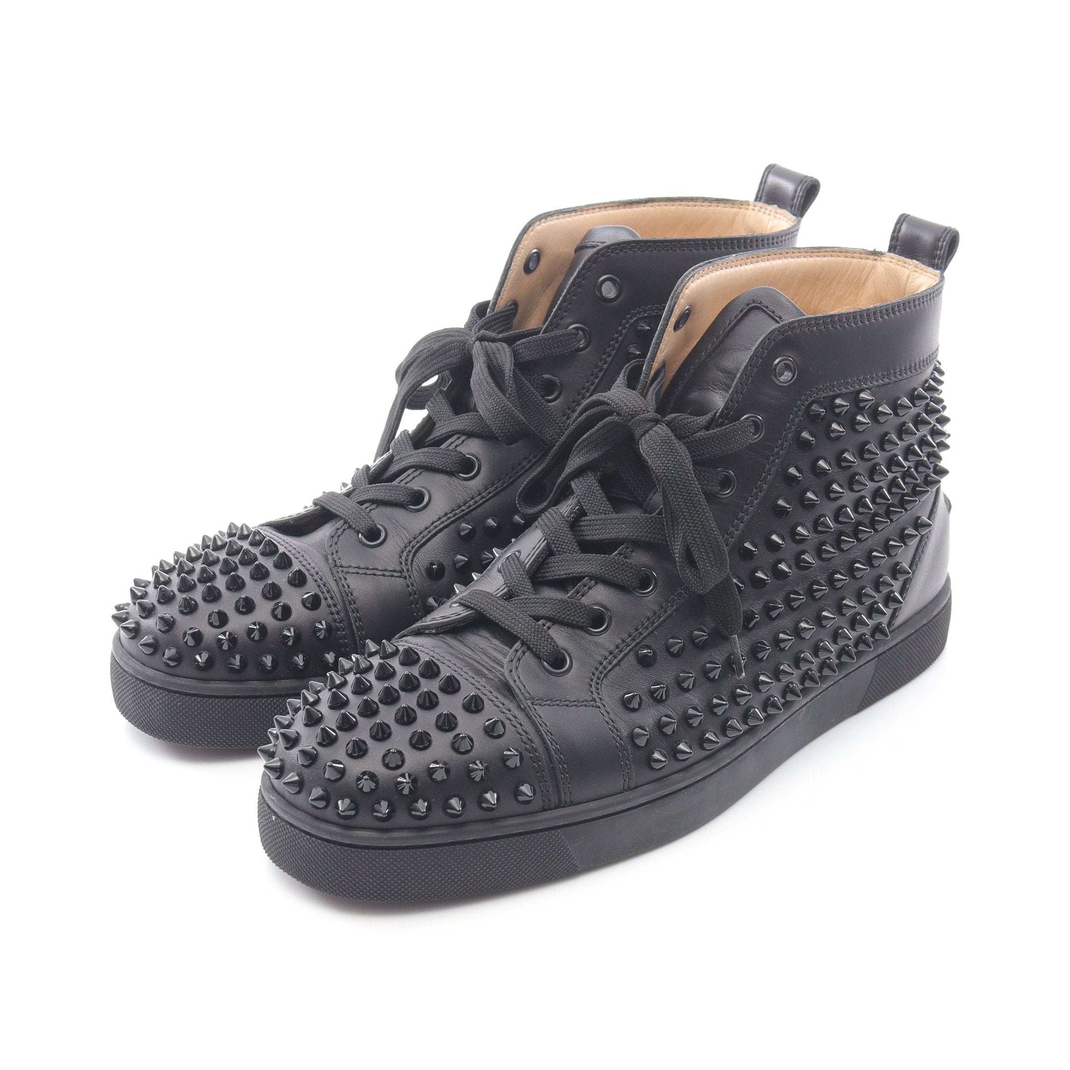 Louis Spikes ハイカットスニーカー レザー ブラック スパイク Louis Spikes ハイカットスニーカー レザー ブラック スパイク