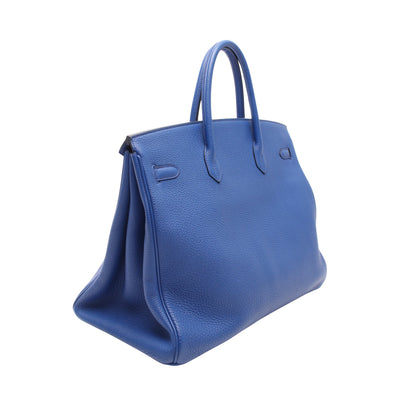 バーキン40 ブルーロワイヤル ハンドバッグ トゴ ブルー シルバー金具 U刻印 エルメス バッグ HERMES