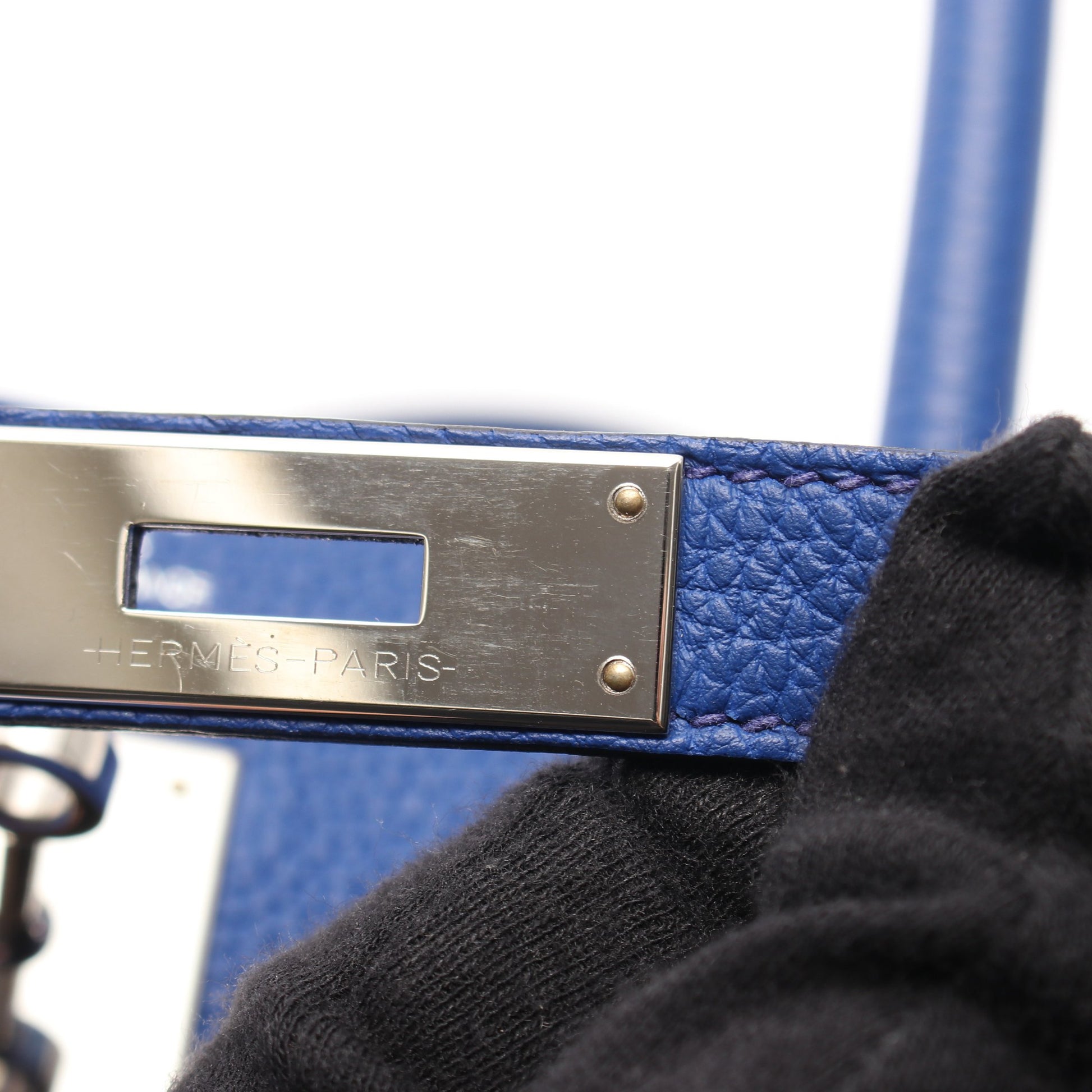 バーキン40 ブルーロワイヤル ハンドバッグ トゴ ブルー シルバー金具 U刻印 エルメス バッグ HERMES