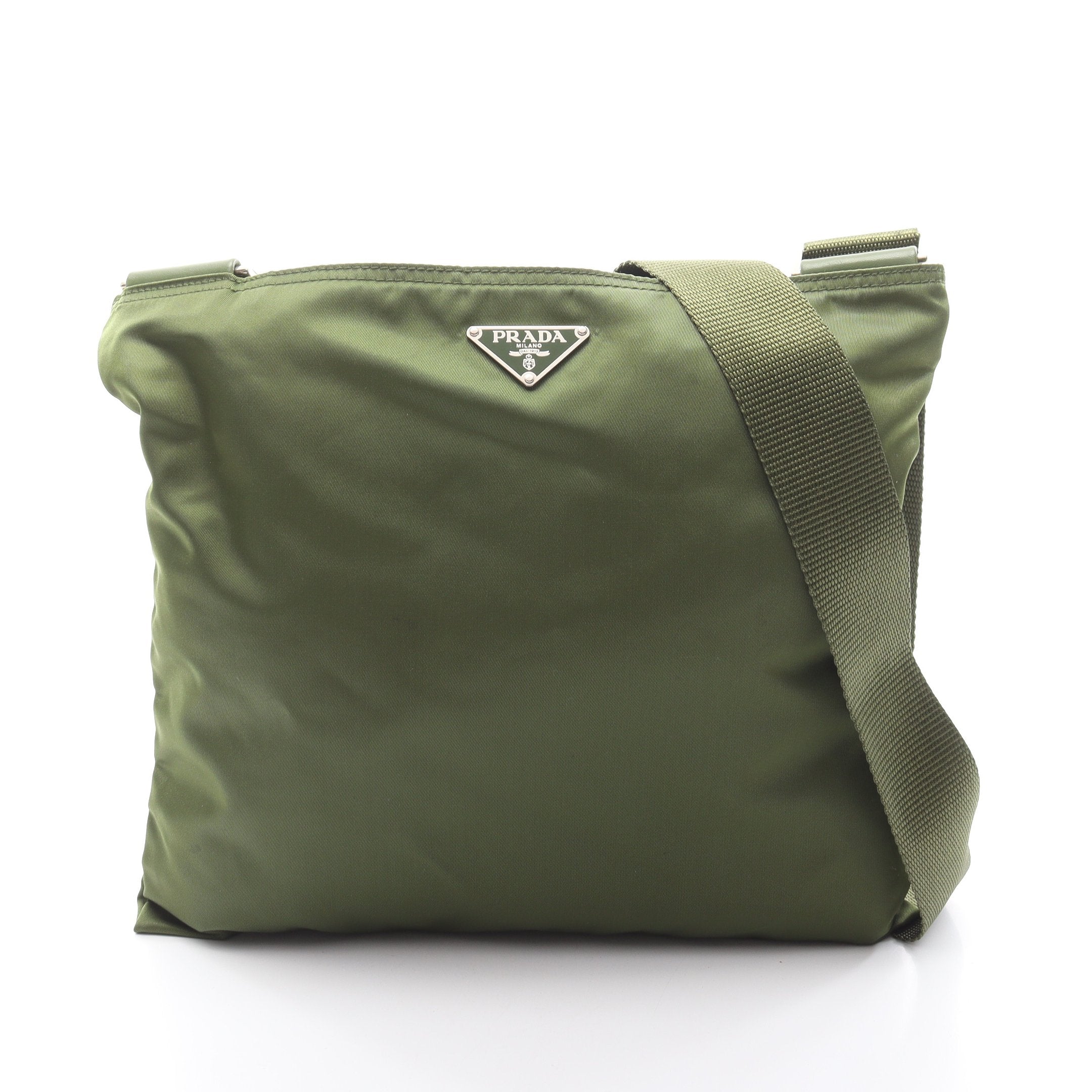 PRADA グリーン シングルショルダーバッグ PRADA(プラダ) サフィアーノレザーショルダーバッグ グリーン｜【公式