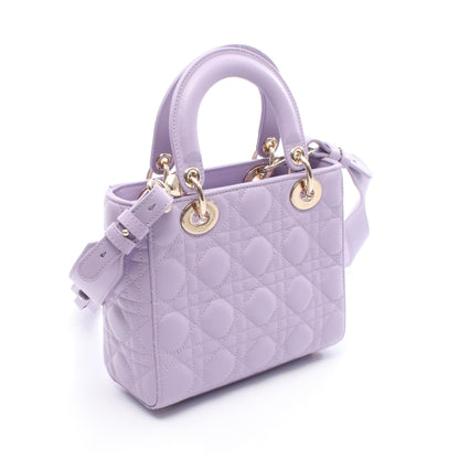 レディディオール スモール カナージュ ハンドバッグ レザー ライトパープル 2WAY クリスチャンディオール バッグ Christian Dior