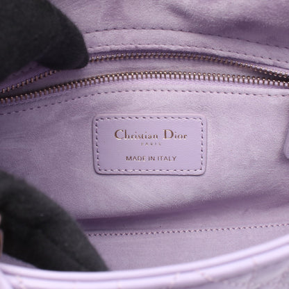 レディディオール スモール カナージュ ハンドバッグ レザー ライトパープル 2WAY クリスチャンディオール バッグ Christian Dior