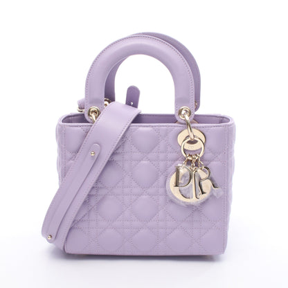 レディディオール スモール カナージュ ハンドバッグ レザー ライトパープル 2WAY クリスチャンディオール バッグ Christian Dior