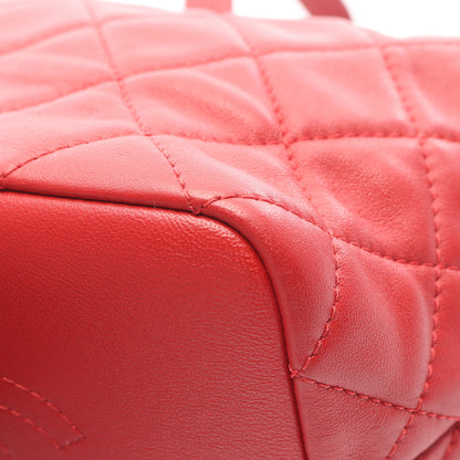 19 ディズヌフ マトラッセ スモール ホーボーバッグ チェーンショルダーバッグ ラムスキン レッド ゴールド金具 2WAY シャネル バッグ CHANEL