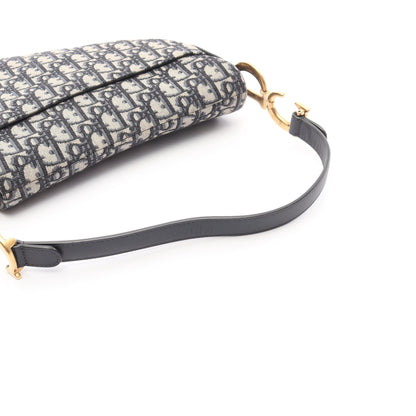 SADDLE サドル オブリーク ハンドバッグ キャンバス レザー ネイビー ベージュ クリスチャンディオール バッグ Christian Dior