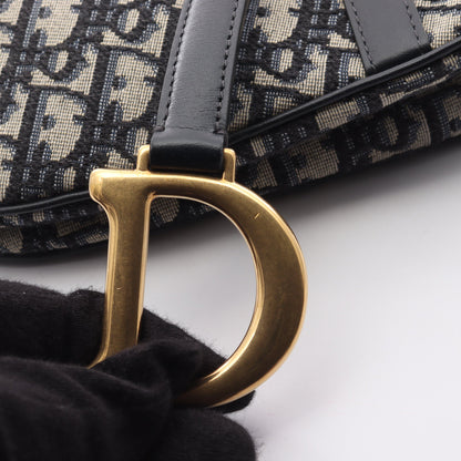 SADDLE サドル オブリーク ハンドバッグ キャンバス レザー ネイビー ベージュ クリスチャンディオール バッグ Christian Dior