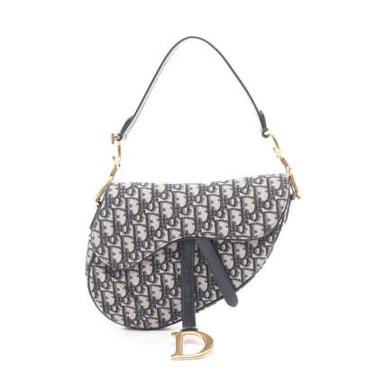 SADDLE サドル オブリーク ハンドバッグ キャンバス レザー ネイビー ベージュ クリスチャンディオール バッグ Christian Dior