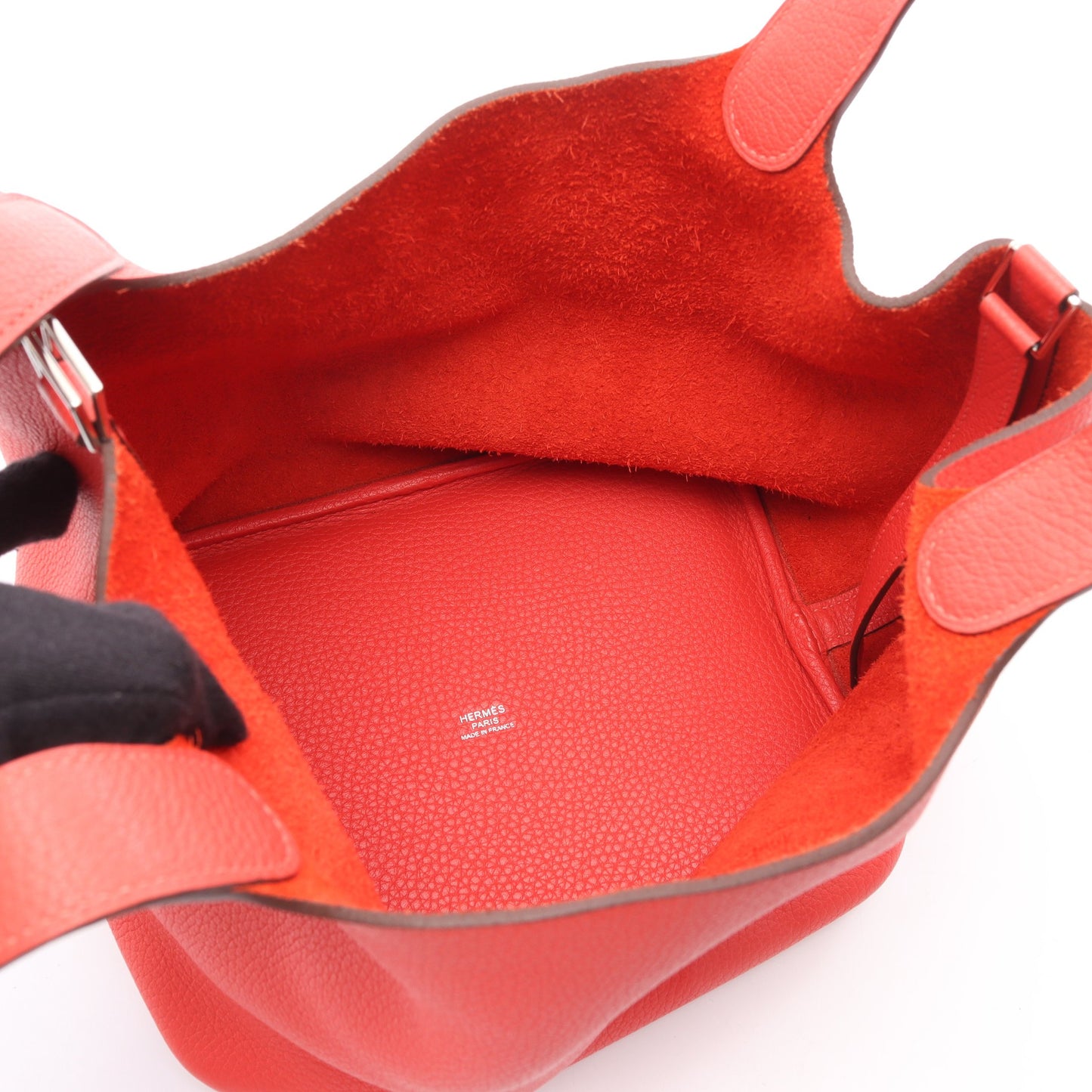 ピコタンロックMM ルージュピヴォワンヌ ハンドバッグ トリヨンクレマンス レッド シルバー金具 T刻印 エルメス バッグ HERMES