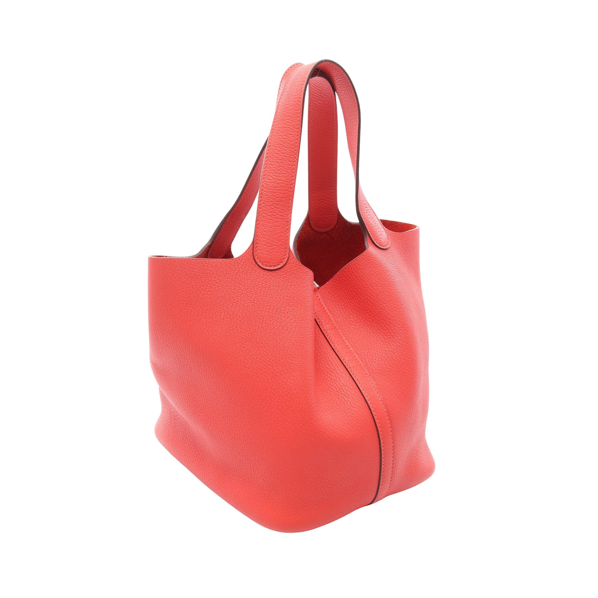 ピコタンロックMM ルージュピヴォワンヌ ハンドバッグ トリヨンクレマンス レッド シルバー金具 T刻印 エルメス バッグ HERMES